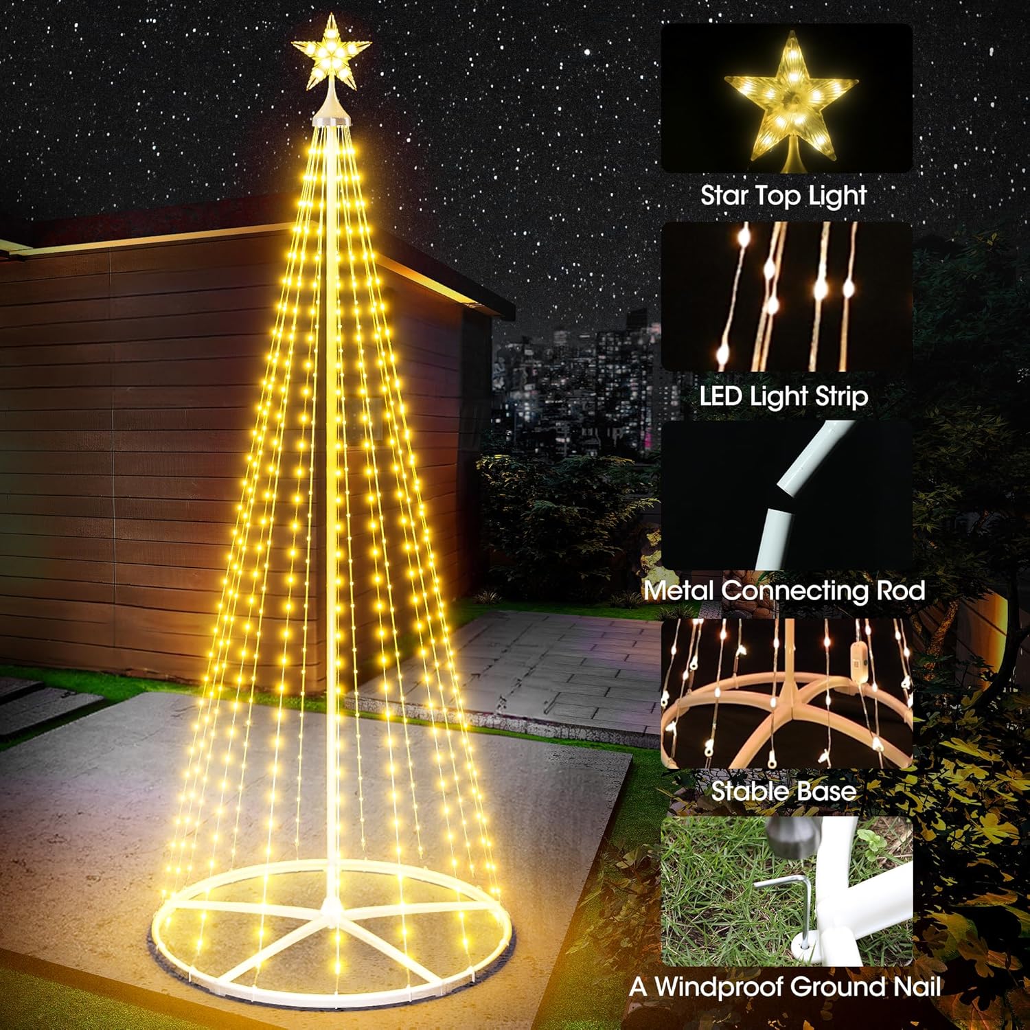 Smart LED Christmas Tree – Bright Lights & Music Sync!