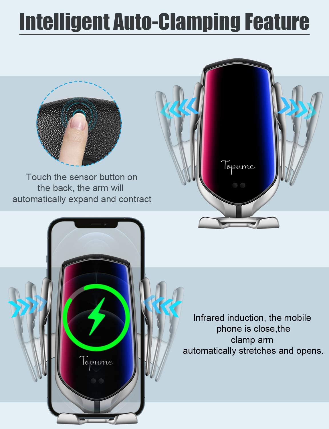 Wireless Car Charger,10W Qi Fast Charging